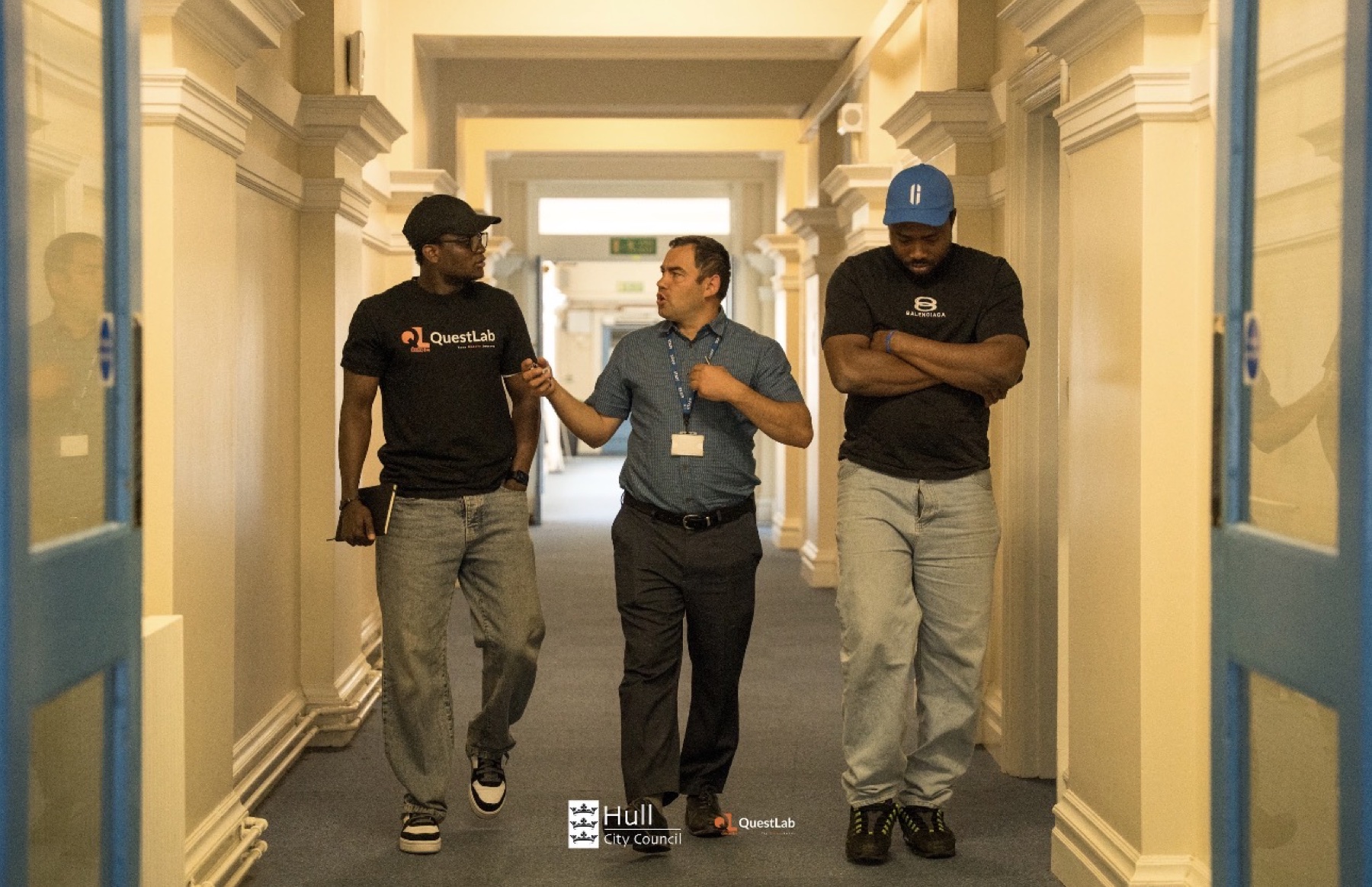 Oluwasegun and partners in conversation